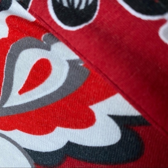 Esprit Skirt Set. Red Black Asian Themed Floral Print. Y2K Vibe - Picture 3 of 7